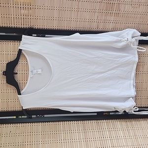 Just be white 2X tank top with lace up sides